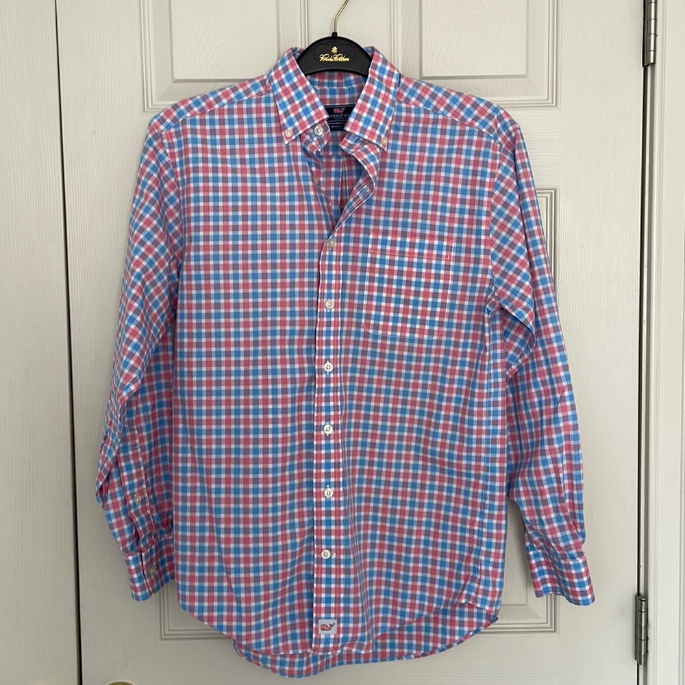 Vineyard Vines Men's Murray Shirt - Blue/Pink plaid